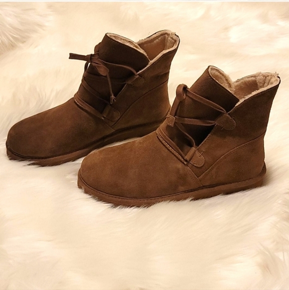 Bearpaw Zora Suede Booties Hickory Brown - Picture 7 of 16